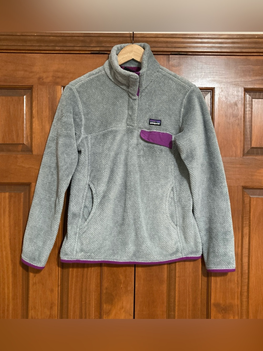 Patagonia Re-Tool Snap T Gray purple Fleece Pullover women’s medium